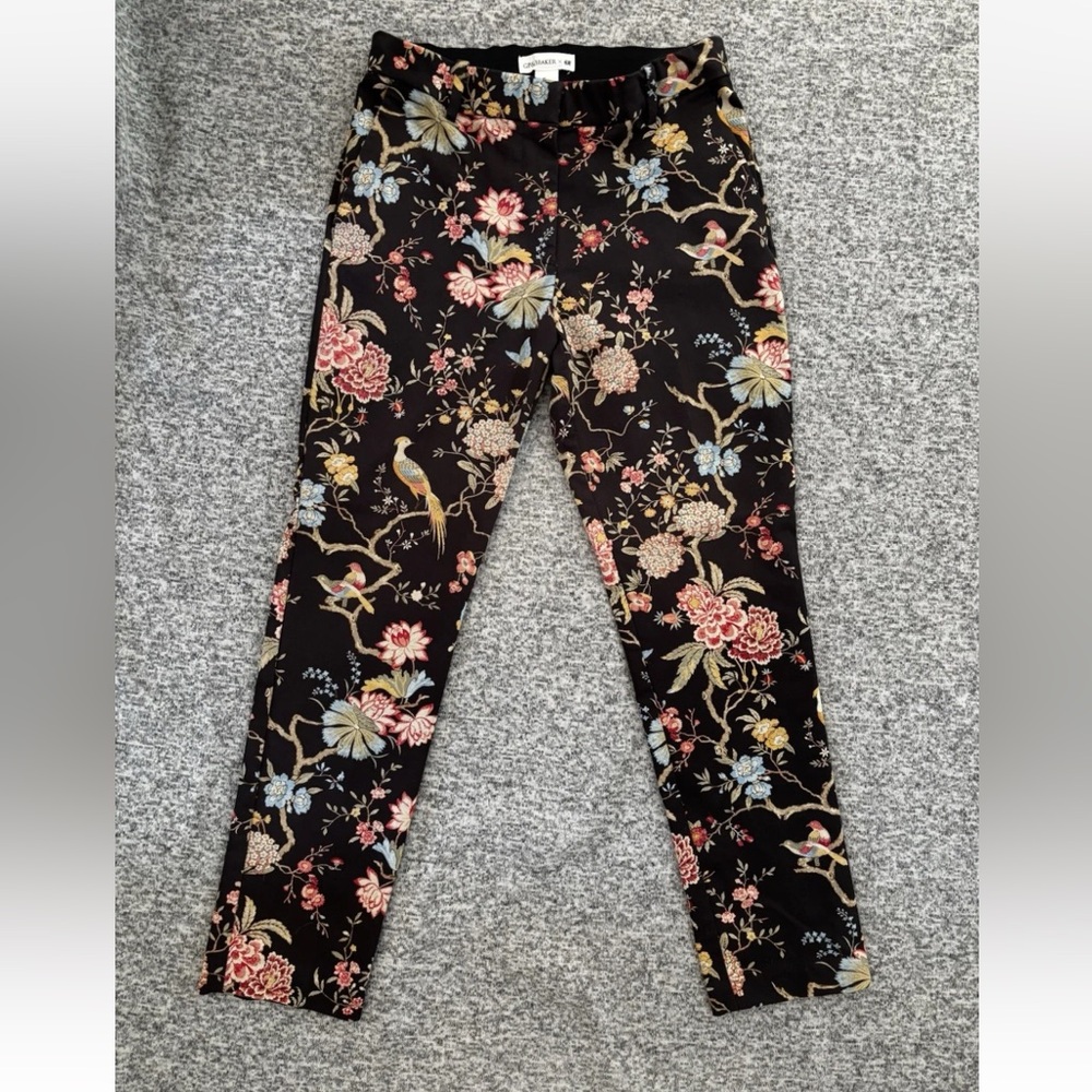 H&M Pants Colorful Floral Bird Cottagecore Crop Skinny Pants